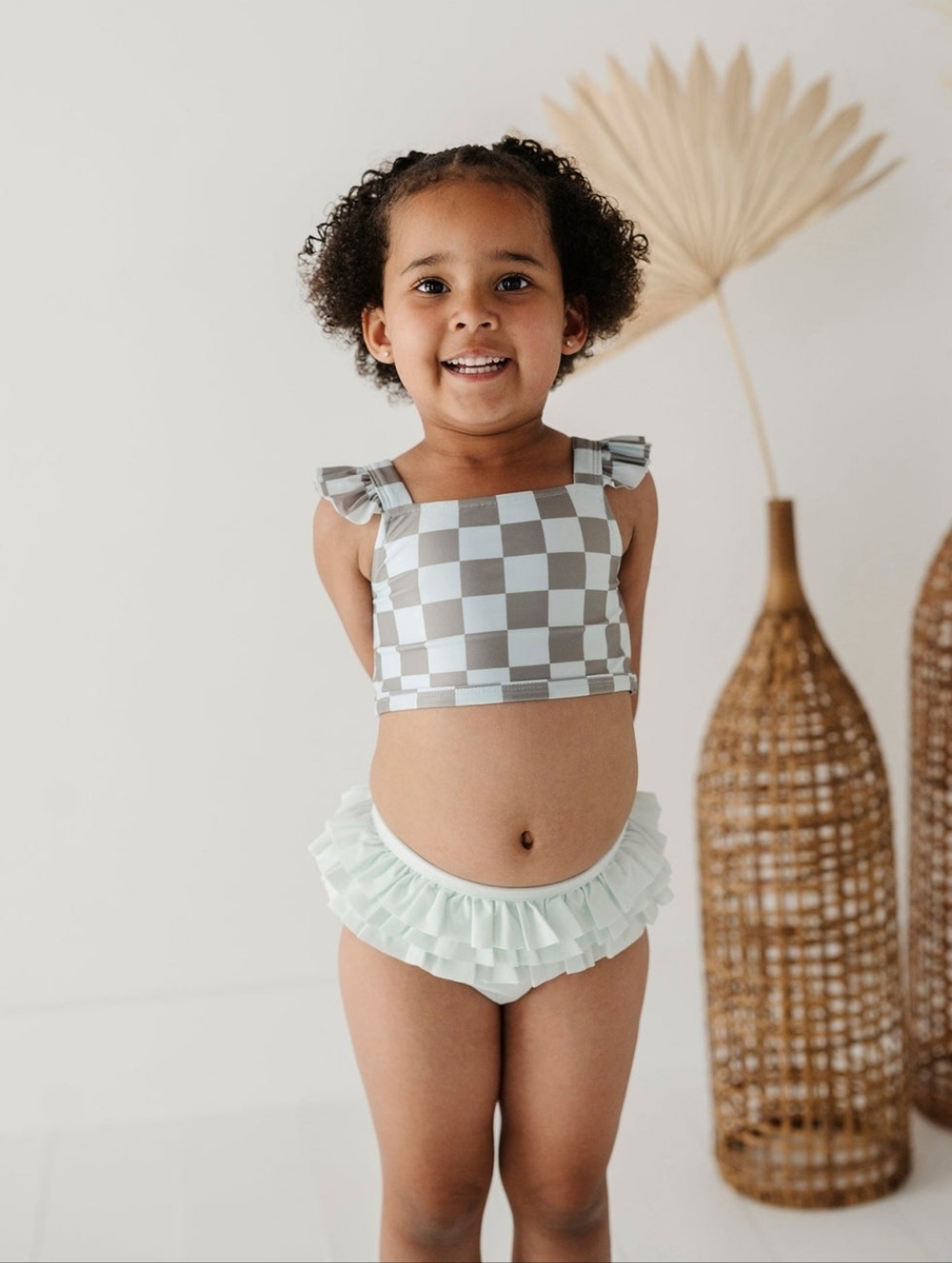 Babysprouts | Girl's Two-Piece Swimsuit Checkered Seagrass